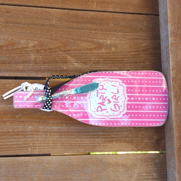 NEW Glass Gift Party Girl Cutting Board Cheese server - Picture 7 of 7